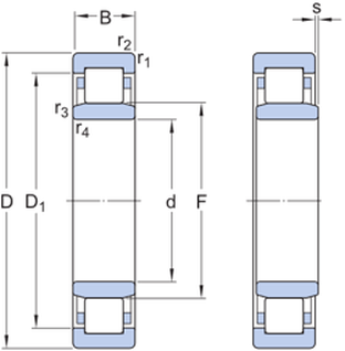 NU 1006 Cylindrical Roller Bearings drawing NU 1006 Cylindrical Roller Bearings drawing